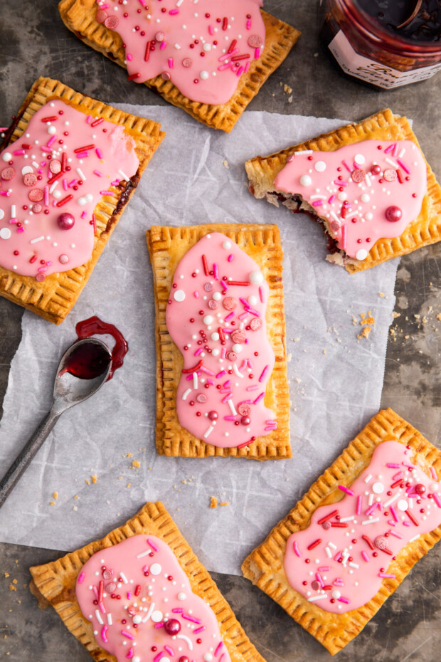 Air Fryer Pop Tarts topped with icing. 