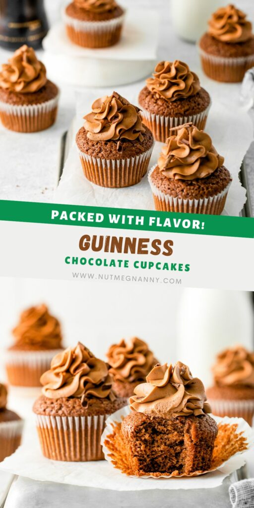 Chocolate Guinness Cupcakes pin for Pinterest. 
