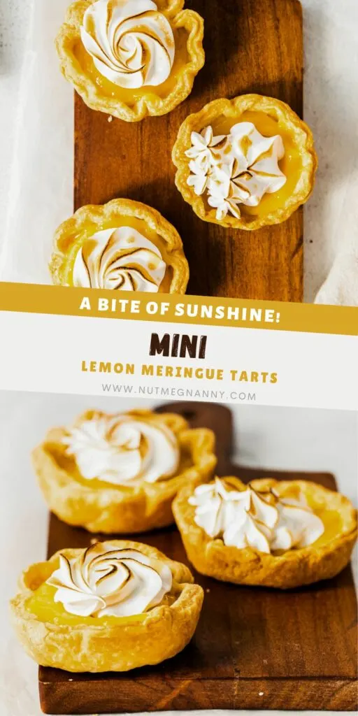 Mini Lemon Meringue Tarts pin for Pinterest. 