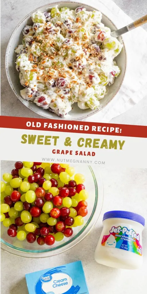 Sweet Grape Salad pin for Pinterest. 