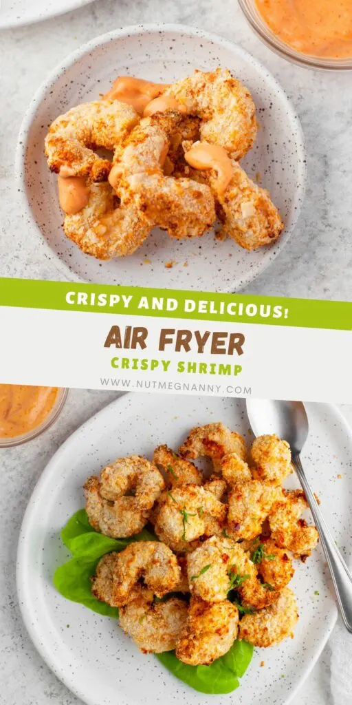 Crispy Air Fryer Shrimp pin for Pinterest. 