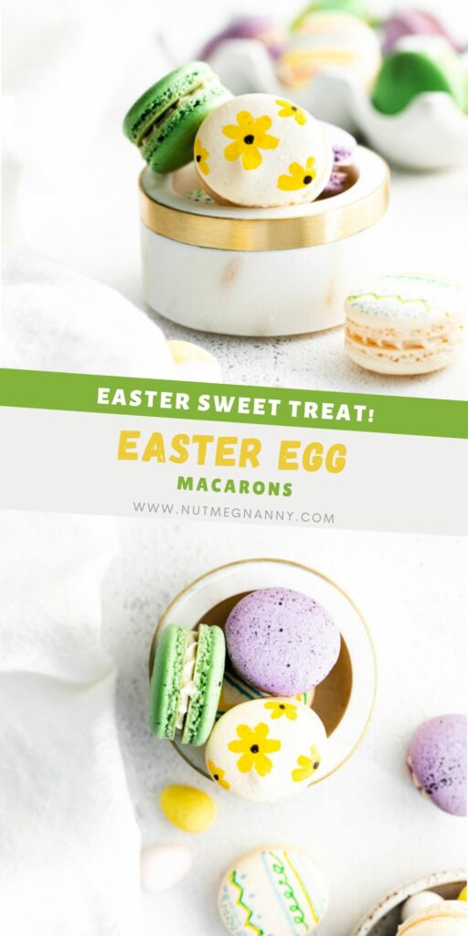Easter Egg Macarons pin for Pinterest. 