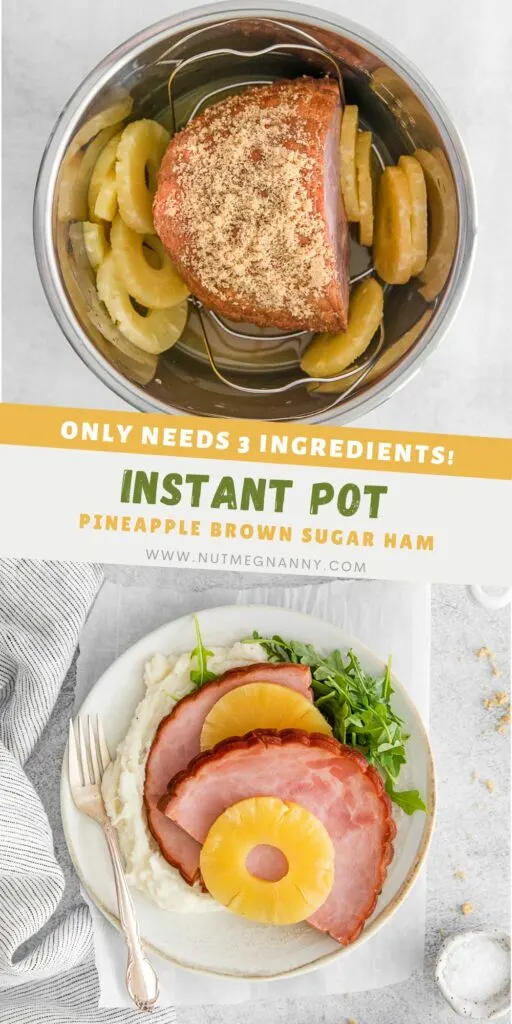 3-Ingredient Instant Pot Ham pin for Pinterest. 