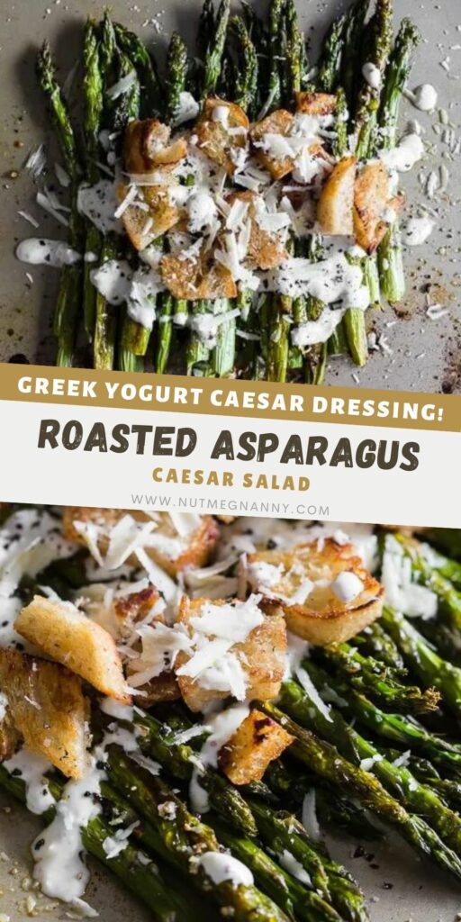 Roasted Asparagus Caesar Salad pin for Pinterest. 