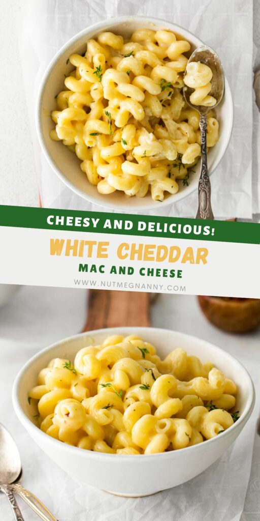 White Cheddar Mac and Cheese pin for Pinterest. 