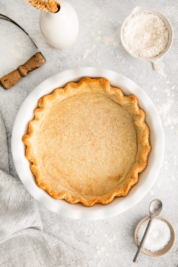 Cooked butter pie crust. 