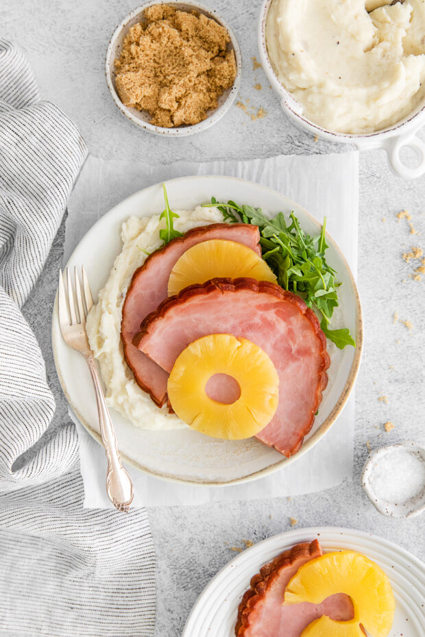 3-Ingredient Instant Pot Ham served on a plate. 
