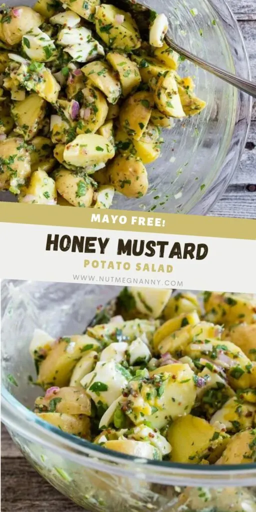 Honey Mustard Potato Salad pin for pinterest. 