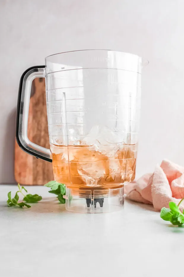 Bourbon in a blender with ice. 