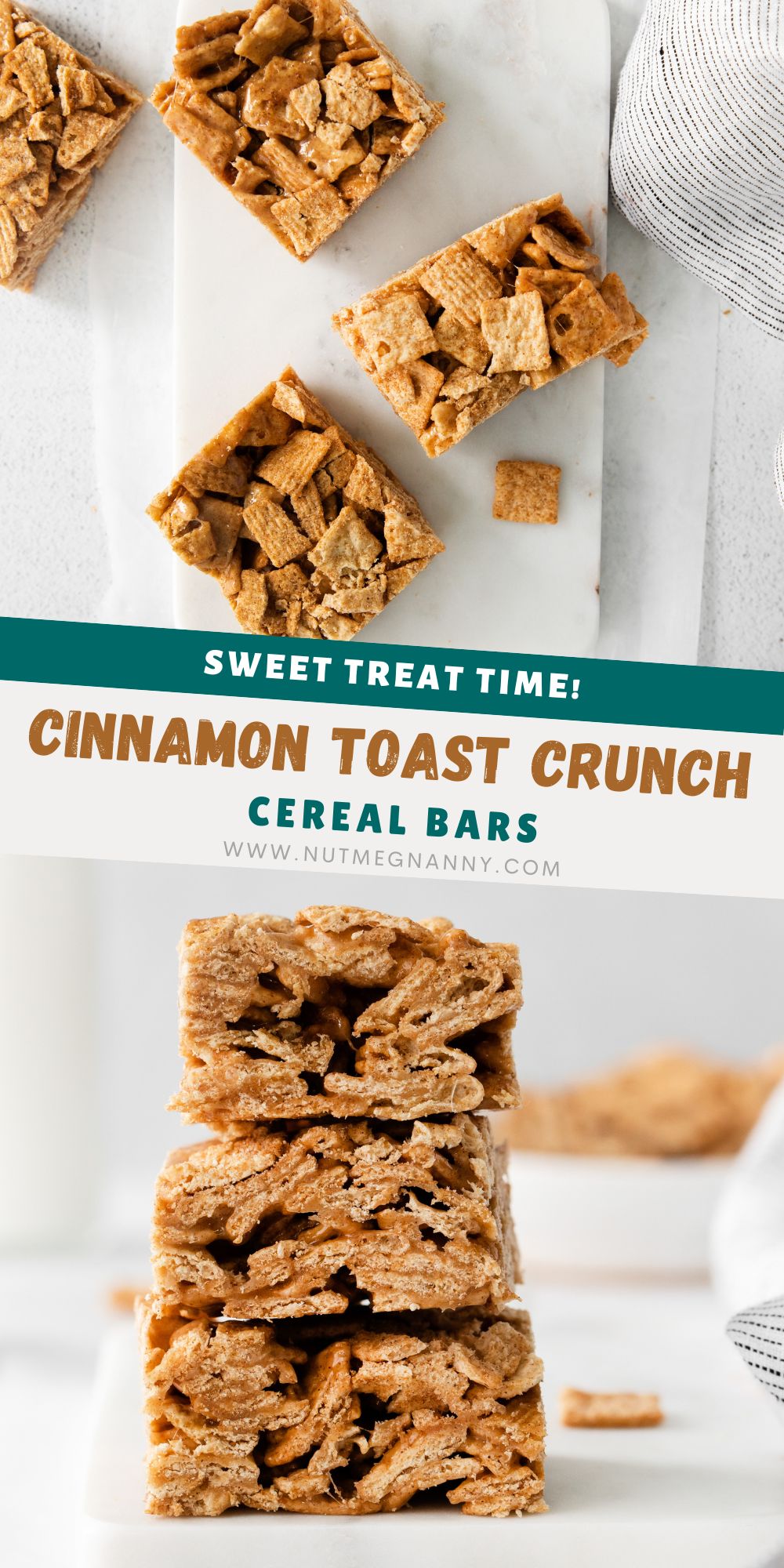 Cinnamon Toast Crunch Cereal Bars pin for Pinterest.