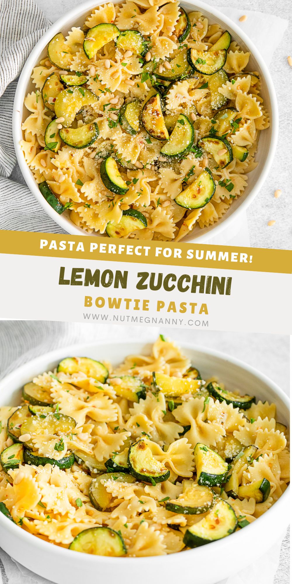 Lemon Zucchini Pasta pin for Pinterest. 