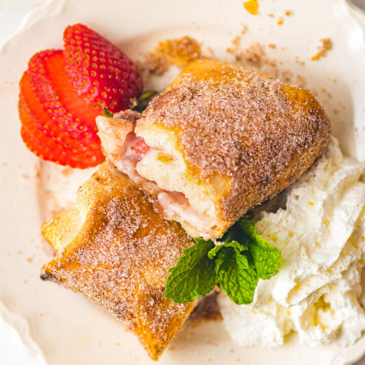 Air Fryer Strawberry Cheesecake Chimichangas