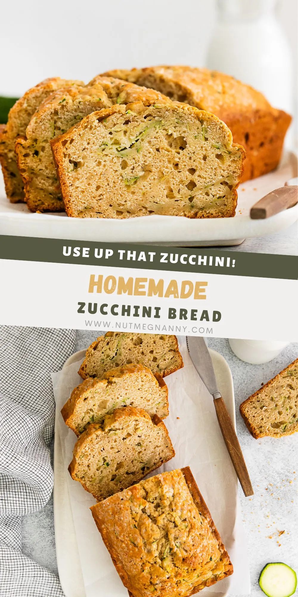 Zucchini Bread pin for Pinterest. 