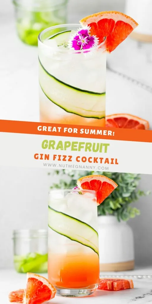 Grapefruit Gin Fizz pin for Pinterest. 