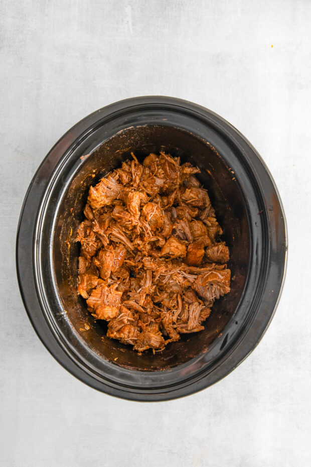 Pulled pork in the slow cooker. 