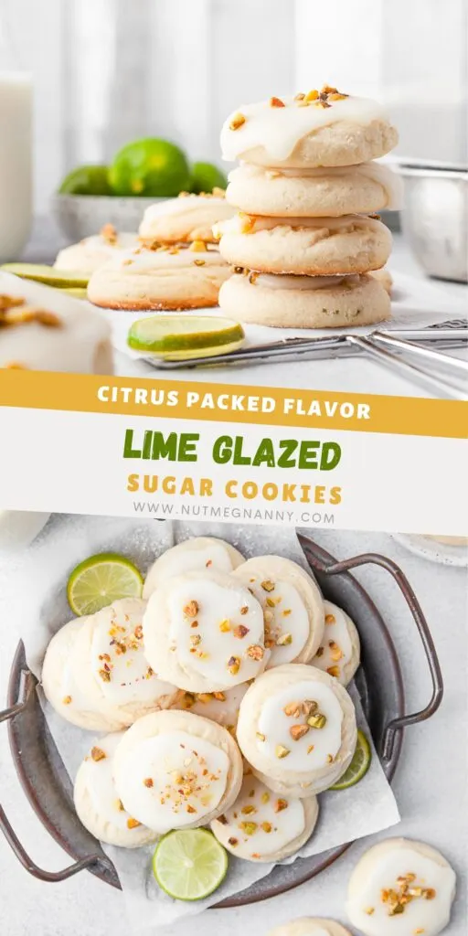 Lime Glazed Sugar Cookies pin for Pinterest. 