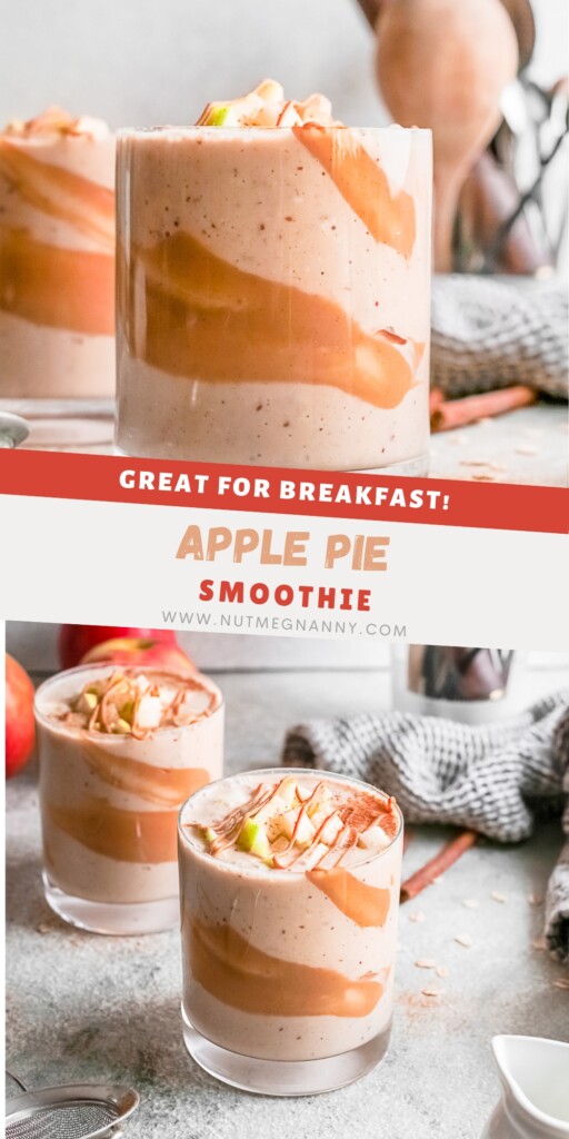 Apple Pie Smoothie pin for Pinterest. 