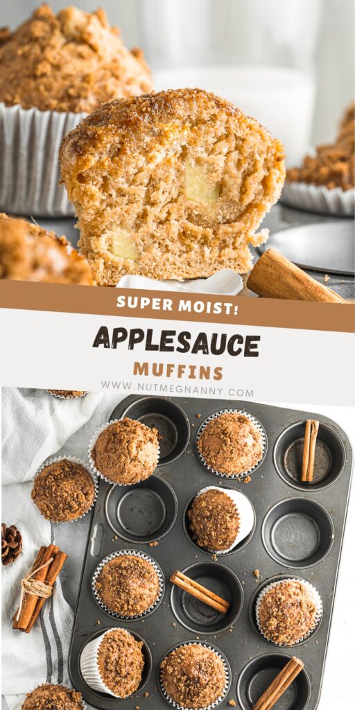 Applesauce Muffins pin for Pinterest. 