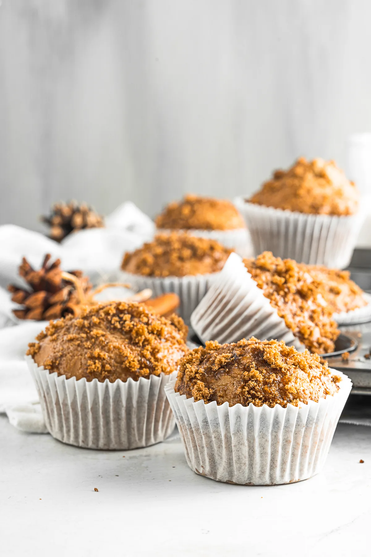 Applesauce Muffins in paper cupcake liners. 