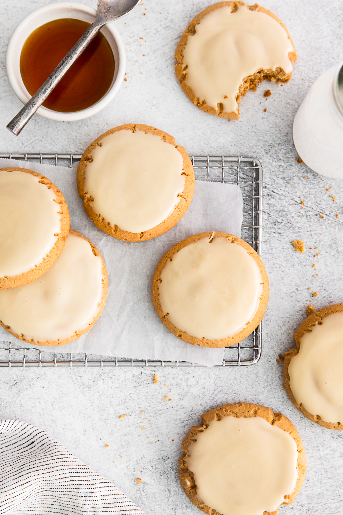 Maple Glazed Cookies on a cooling rack. 