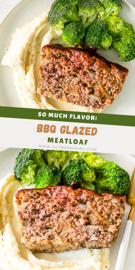 BBQ Glazed Meatloaf pin for Pinterest.