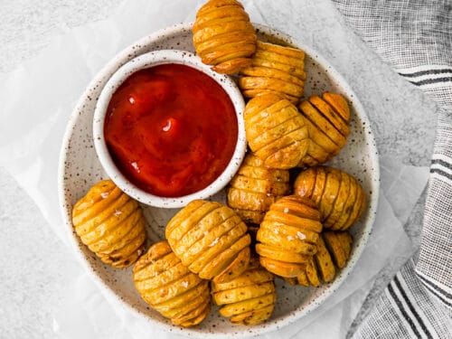 Air Fryer Hasselback Potatoes - Nutmeg Nanny