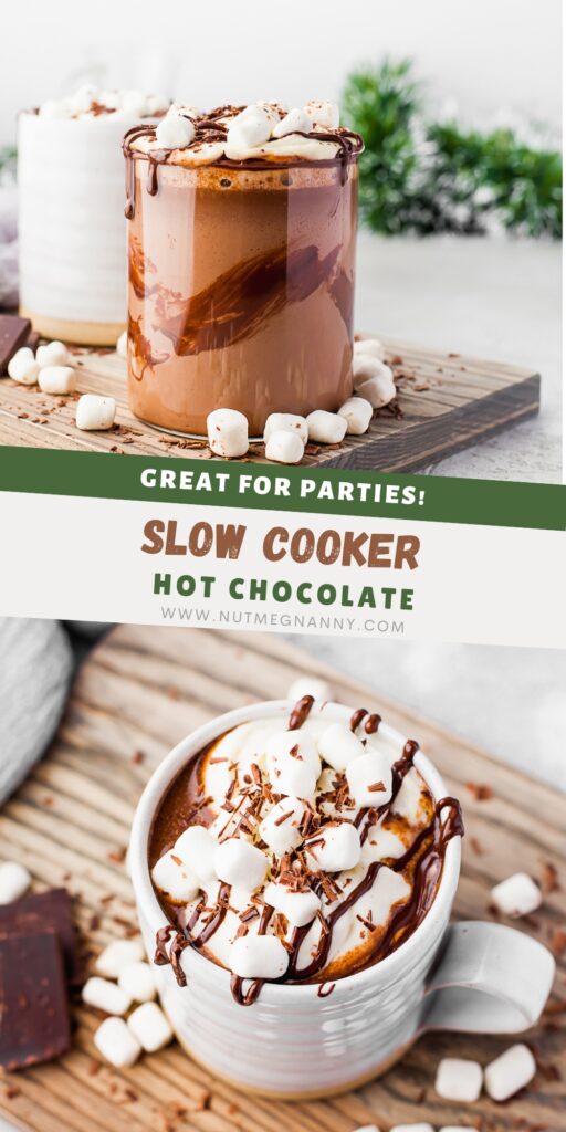Slow Cooker Hot Chocolate pin for Pinterest. 