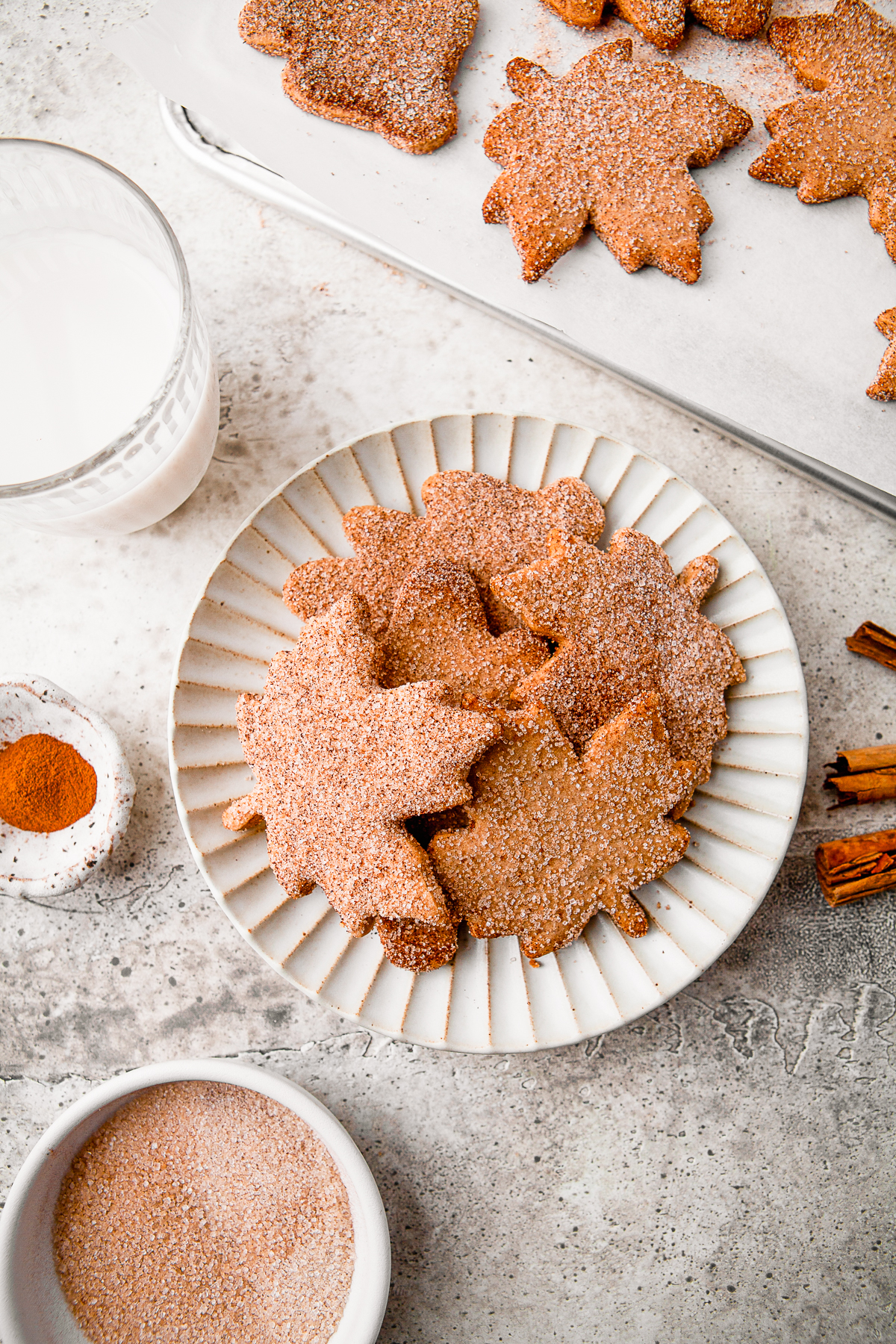 Cinnamon Nut Cookies on a small white plate. 