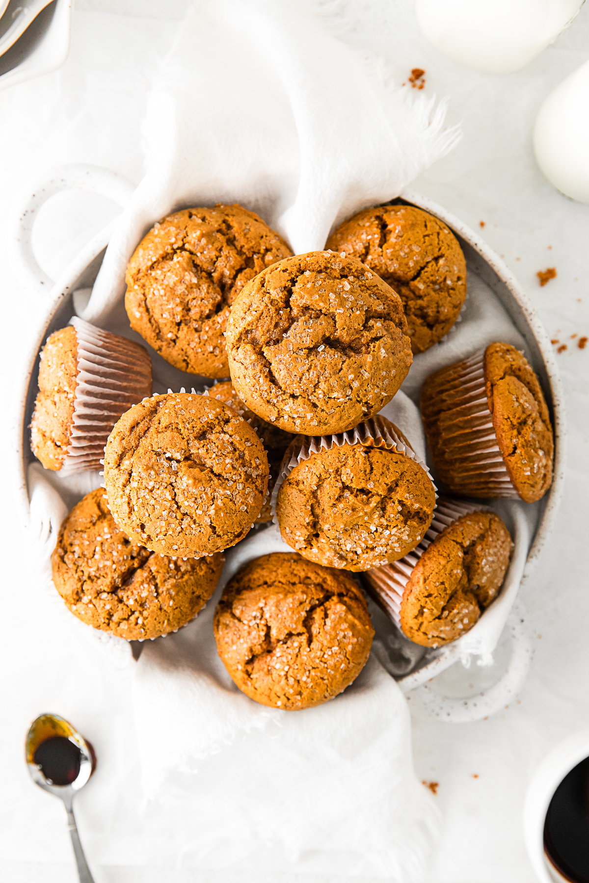 Gingerbread Muffins in a serving bowl. 