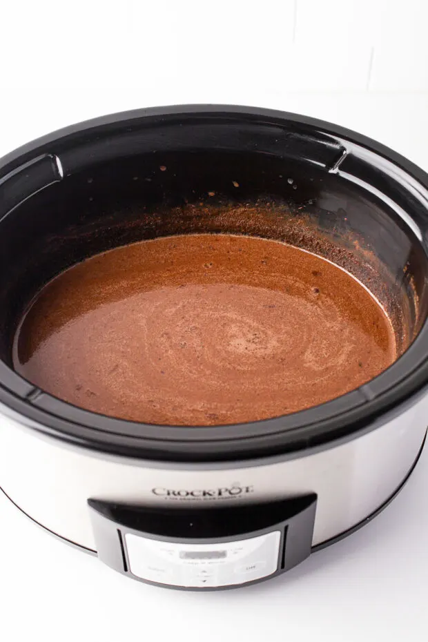 hot chocolate in a slow cooker. 