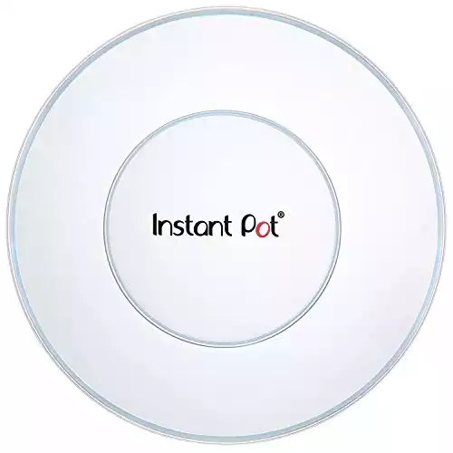 Instant Pot Silicone Lid, 9.8-In, 5-Qt & 6-Qt Pot Lid, From the Makers of Instant Pot, Reusable Silicone Lid for Bowl and Food Cover, Microwave Cover for Food, Transparent White