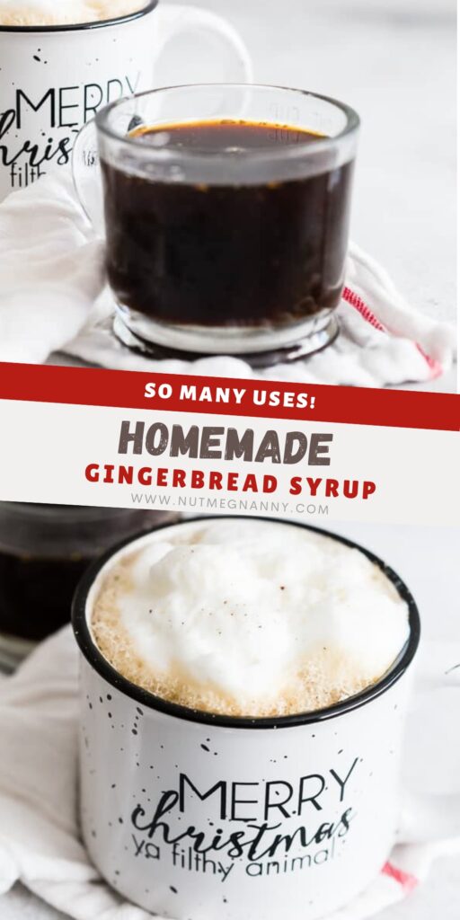Homemade Gingerbread Syrup pin for Pinterest. 