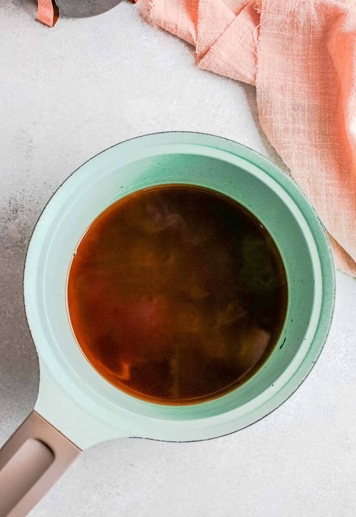 Cooked Brown Sugar Syrup in a pot.