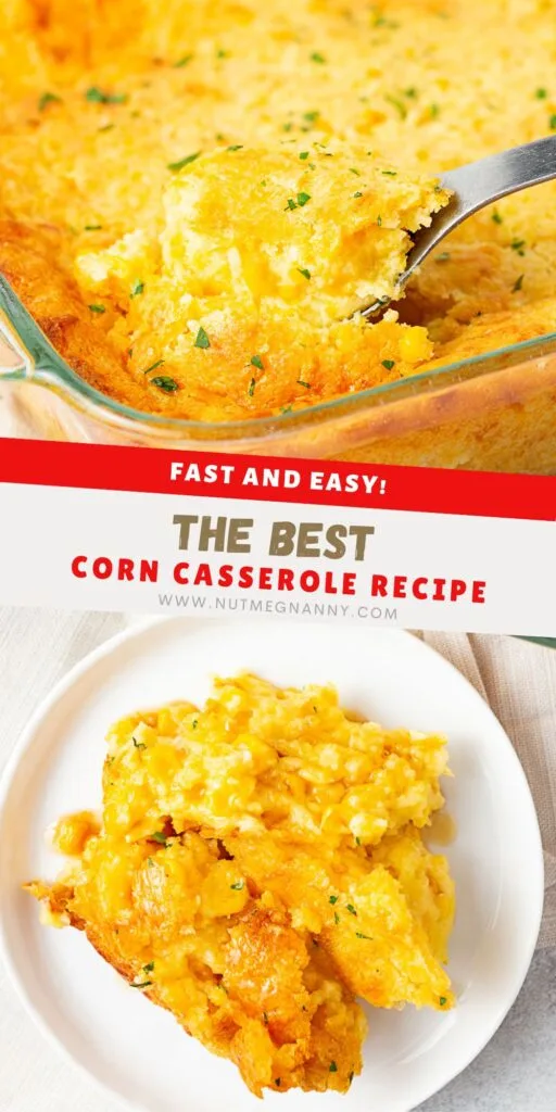 Corn Casserole pin for Pinterest. 