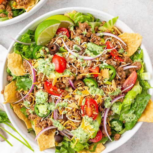 taco salad recipe with green goddess dressing Taco Salad Bowl With Green Goddess Dressing Recipe